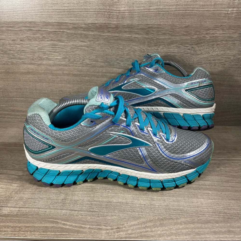 Brooks GTS 16 1202031D170 Running Sneaker Shoes Womens Size 10D (Wide) Grey Teal